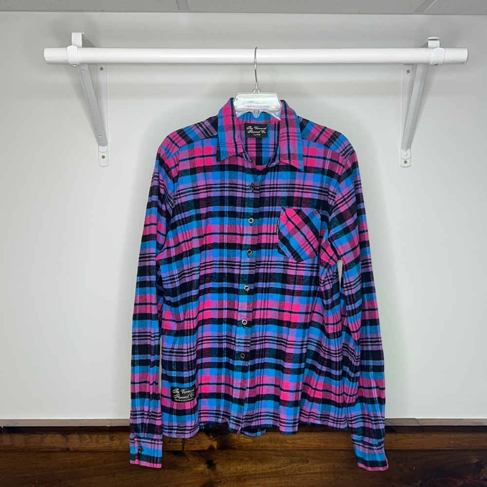 Vermont Flannel Co. Pink Plaid Button Down Shirt- XL